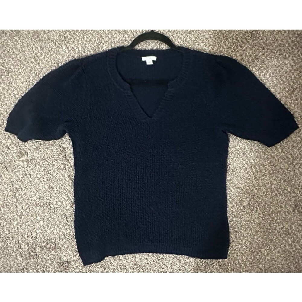 J-Jill Elbow-Sleeve Sweater- Navy Size medium